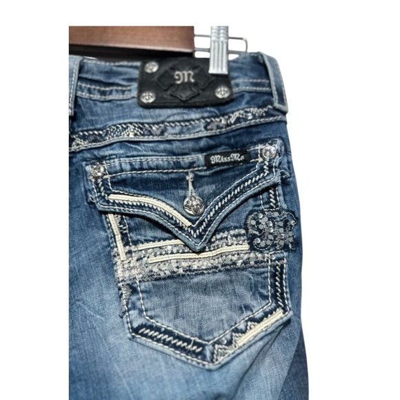 Miss Me Set of 2 Jean Women 28 Blue Bootcut & Skinny Cowgirl Western Y2K Studded - Picture 16 of 16